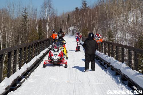 Snowmobile Bridge Near Sudbury