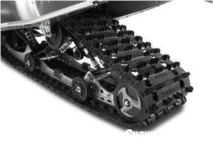 The 144-inch rear suspension uses a 6-degree flip up on the back of the rail profile.