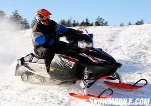 Polaris continues the success of its IQ 600 models, which Snowmobile.com senior editor Jerry Bassett tests here in northern Minnesota.