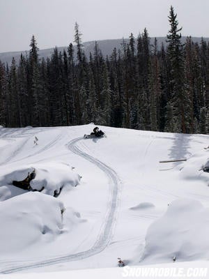 Grand Lake is a snowmobiler’s playground.