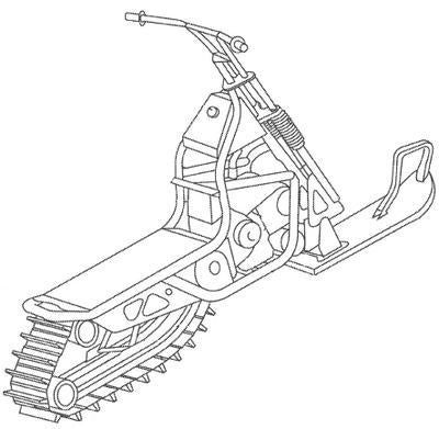 This snow scooter concept would most likely be priced to entice beginners as well as those who rent sleds at ski resorts.