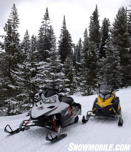 Polaris’ Dragon SP competes head-to-head with Ski-Doo’s REV-XP.