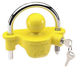 We’ve found locks like this Fulton UTL-100 Gorilla Guard Universal coupler lock that fit into the trailer’s ball coupler offer good piece of mind for theft prevention.