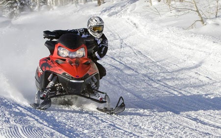 Designed for action, Polaris’ Dragon 800 features a lightweight rear suspension.