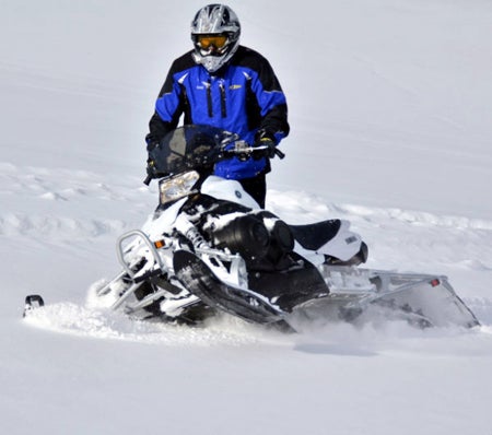 2013 Yamaha Phazer MTX sidehilling in powder