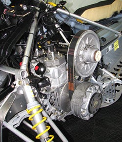 Ski-Doo’s modern REV-XP design moved the clutching and cradled the engine low and back of the skis.