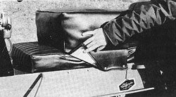 Early snowmobilers could add a Naugahyde-covered “booster” seat to enhance ride comfort.