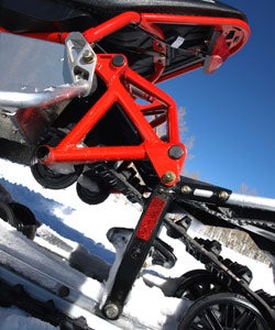 Modern snowmobiles bring new suspension ideas like this one on the 2010 Polaris Rush.