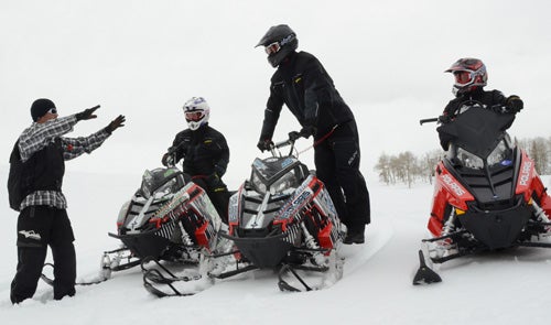 Dan Adams teaching on-snow skills