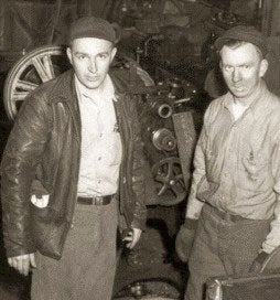 Best friends and business partners, David Johnson at right founded Polaris with Edgar Hetteen (left) and his younger brother Allan. (Polaris archival photo)