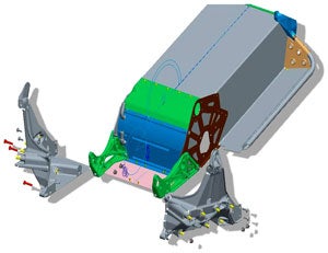 In this photo the clip halves (green) and cooler (also green) are bolted and/or riveted as well as bonded together.