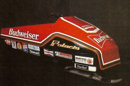 Using knowledge gained as a professional drag racer, Gaudreau worked on shaping an aerodynamic body for his Budweiser sled.