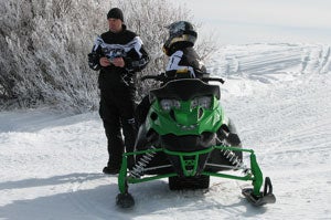 Camraderie on the snowmobile trail