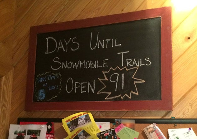 Days Until Snowmobile Trails Open Sign