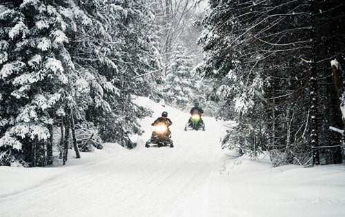 Freshly Groomed Snowmobile Trails