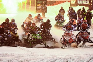TJ Gulla grabs the holeshot in the Pro Open final. TJ Gulla Holeshot