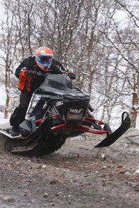 Erin Beukleman from Nampa, Idaho had a great weekend, winning the Mod King title with his custom made Polaris Rush. He also took first in 700 mod, and 800 improved, and a second in 700 improved. This snowmobile turned a lot of heads this weekend.