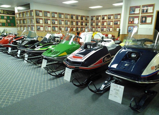 Vintage Display at International Snowmobile Hall of Fame