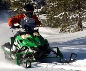 Sleds like the Arctic Cat SnoPro 500 are light and nimble and appeal to more than just young guys.