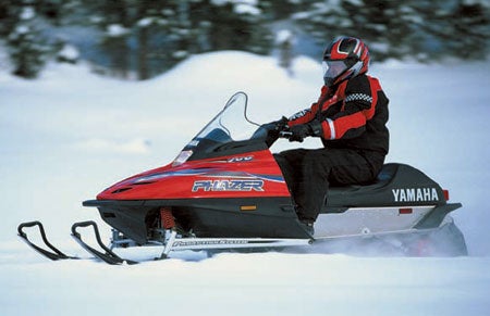 Styled in red, the 2001 Phazer Deluxe featured a fan-cooled twin and plush suspension settings.