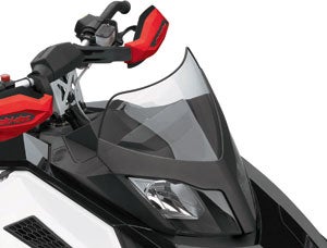 You can fit your new Ski-Doo with a variety of windshields from low, low like this to bold and colorful designs. 