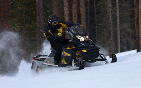 New mountain-specific models feature skis for deep snow running.