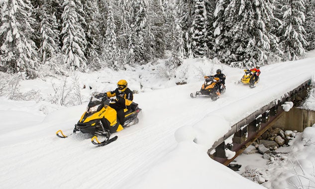 Ski-Doo Group on Snowmobile Trail