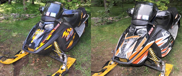 Snowmobile Graphics - Before and After