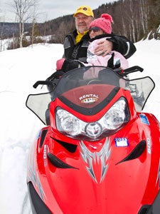 Get away from it all with by renting a snowmobile