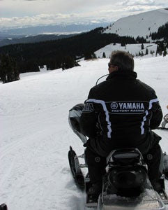 Snowmobiler Enjoys the View