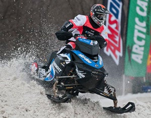 Tim Tremblay dominated a field of the world's best snocross racers on Friday night. Tim Tremblay Fargo Snocross National