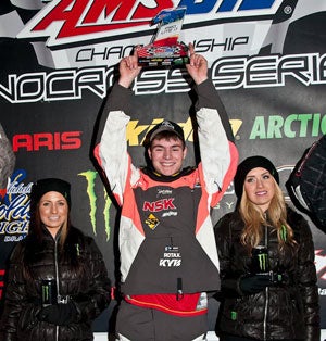 Travis Muller earned his first win of the season in Friday's Pro Lite final. Travis Muller ERX Snocross National