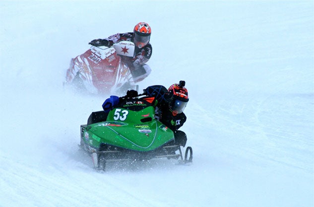 Eagle River Snowmobile Derby Cornering