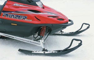 The 2001 Phazer Deluxe came with Yamaha’s latest rocker-shaped ski for improved trail handling.
