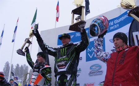 Arctic Cat swept the podium at the FIM Snowcross World Championship in Sweden.