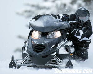 Snowmobile sales have actually improved compared to 2008, but overall company sales are declining.