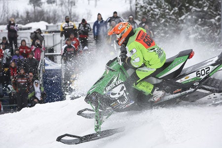 Arctic Cat's Dan Ebert earned his first win of the season in Semi Pro Super Stock.