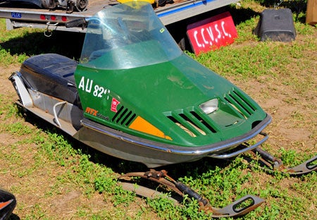 Though it was owned by Coleman for much of its existence, Skiroule was always a little fish when it came to snowmobiles. But when they went racing they came with guns loaded. Check out the rear suspension on this RXL.