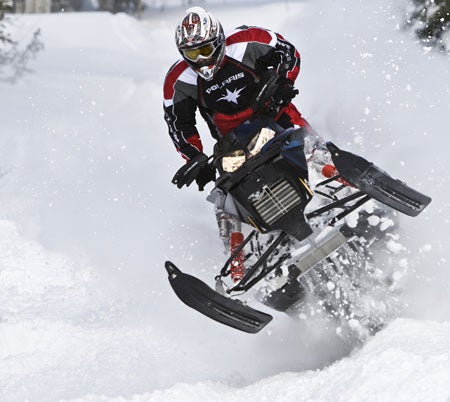 The newest 2010 snowmobiles like this Polaris Rush will be showcased at 15 venues from Maine to Washington beginning in early March.