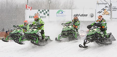 Arctic Cat dominates the holeshot.