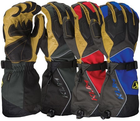 KLIM Summit gloves are available in black, red, and blue.