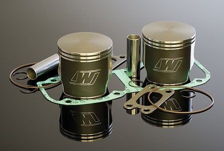 Wiseco offers a complete piston kit to boost performance on 2003 to 2008 fan-cooled 550 Rotax twins. (Image courtesy of Wiseco)